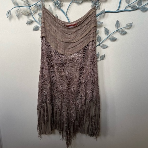 Sweet by Miss Me Dresses & Skirts - Sweet by Miss Me Brown Crochet Fringe Skirt